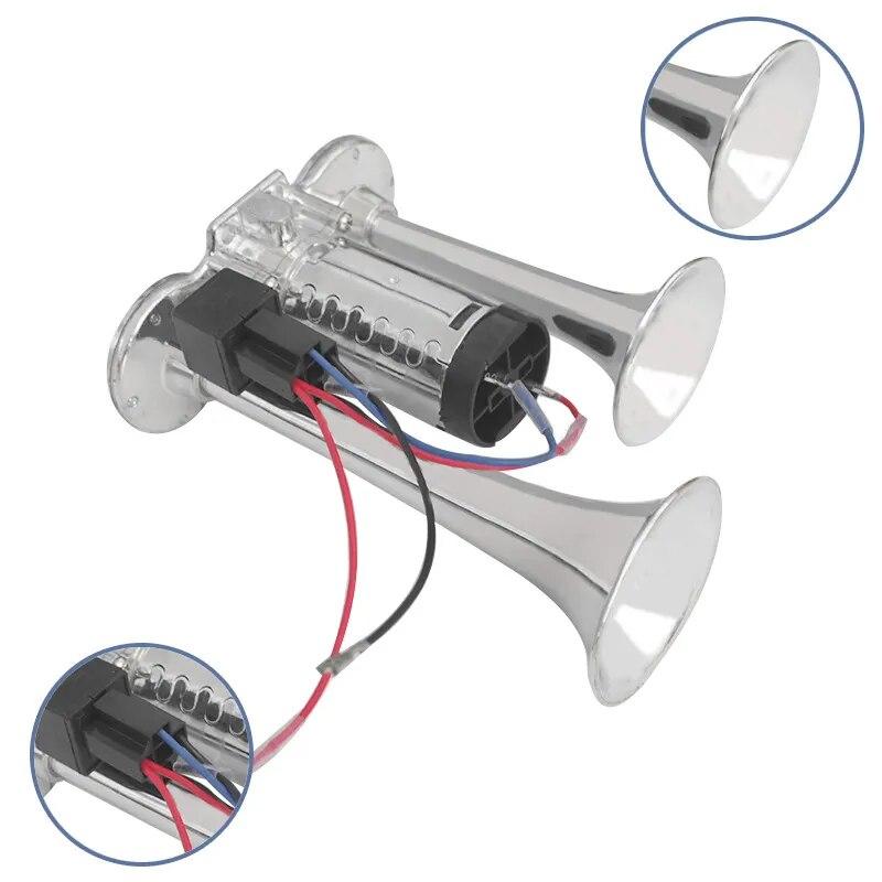 12 V 600 dB Doppelhupe, superlautes elektrisches Magnetventil, elektrische Drucklufthupe für Autos, Boote und LKWs