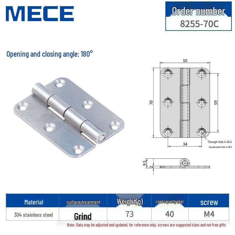 304 Stainless Steel Thickened Cabinet & Wooden Door Hinges