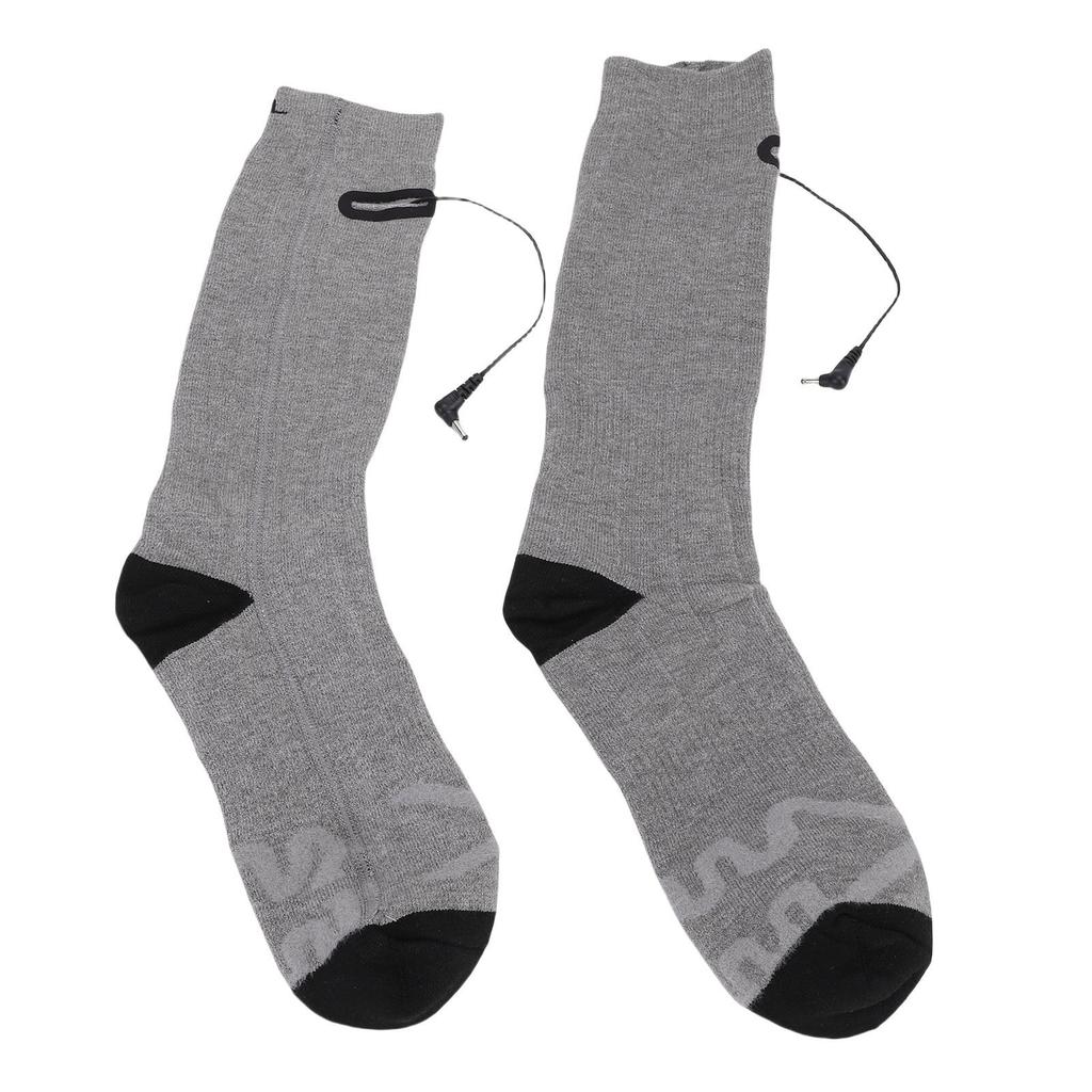 1 Pair Electric Heated Socks Dual Side Heating Thermal Socks for Winter 3 Gears Temperature 2Pcs 4000mAh Battery Gray