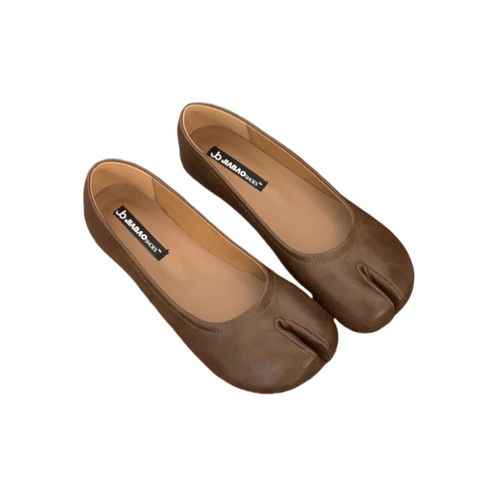 Pig'S Trotters, Split-Toed Horseshoe Shoes, Women'S Single Shoes, Spring And Autumn Evening Shoes, Doudou Shoes, One-Pedal Flats