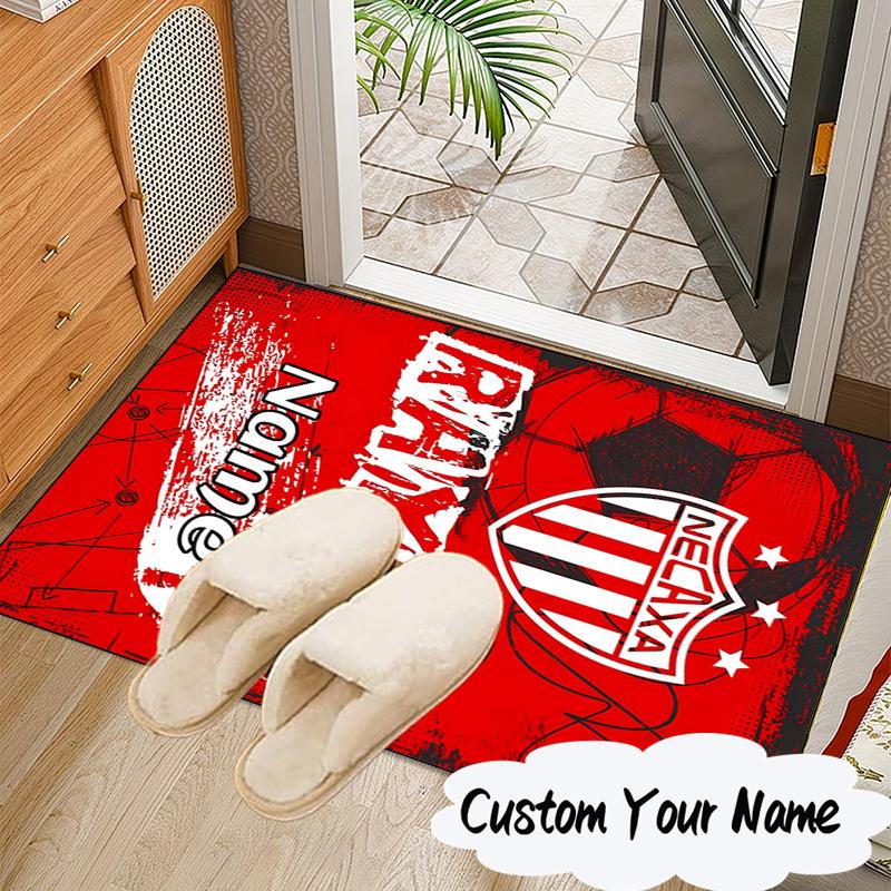 Custom Name NECAXA Team Crest Design Rug for Living Room, Game Rooms, Office, Bedroom, Floor Mat Playful Design, fan gifts Christmas decor