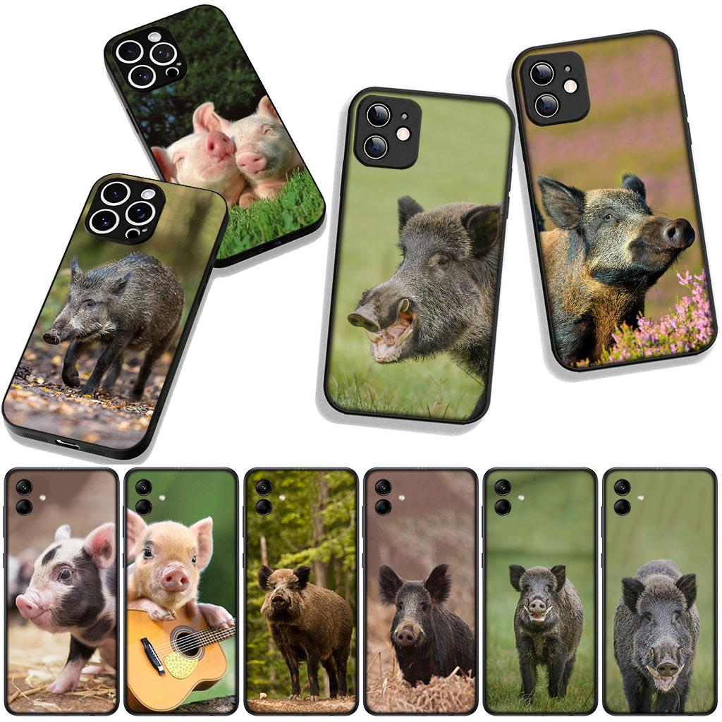 Wildschwein Schwein Handyhülle für Samsung Galaxy A36 A17 A26 A07 A35 A54 A53 A13 A33 A34 S8 S9 S20 S21 FE S10 Plus Hülle
