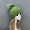 Custom Strip Knit Luxury Designer Winter Pompom Beanies Unisex Warmly Angora Wool Hat With Big Pom Poms