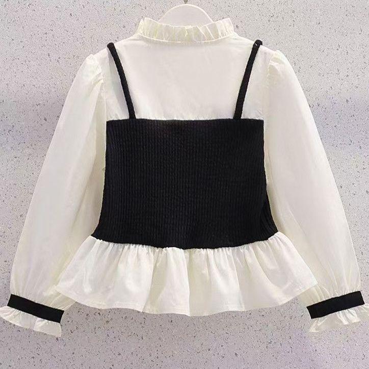 Girls' 2025 Autumn Fashion Two-Piece Set: Trendy Vest with Faux Two-Piece Pants, Perfect for Spring and Autumn.