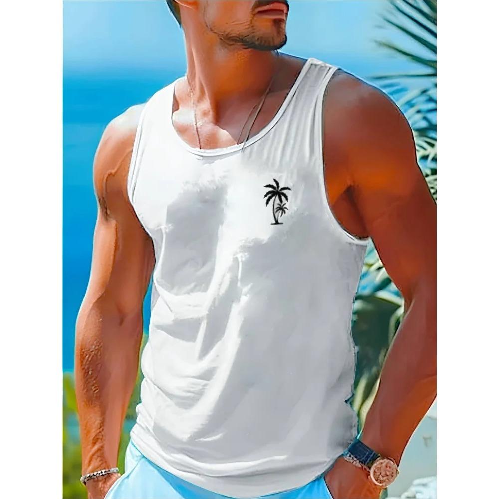 Summer Casual Men's Outdoor Beach Vest Fashionable Sleeveless Street Sport Style Men's Oversized Loose Comfortable Breathable Vest