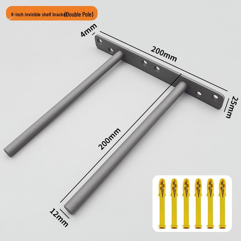 T-Shaped Invisible Shelf Bracket: Wall Mount Bookshelf & Storage Support.
