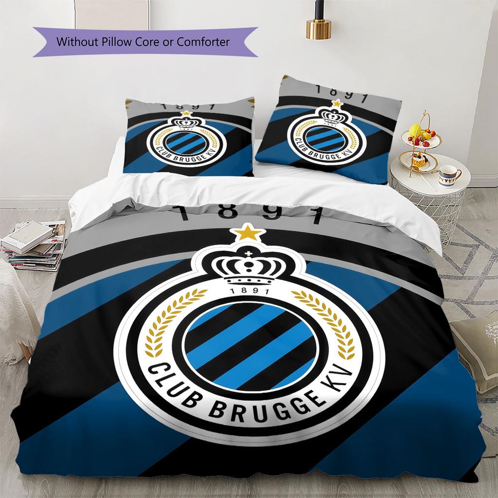 Club Brugge KV Pattern Bedding,Quilt Set Quilt Cover Pillowcase Home Birthday Gift(1 * duvet cover + 2 * pillowcase, without core)