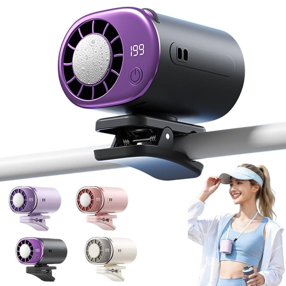 360° Rotation Car Clip On Air Conditioner LED Display Semiconductor Cooling Fan  Travel Office Home