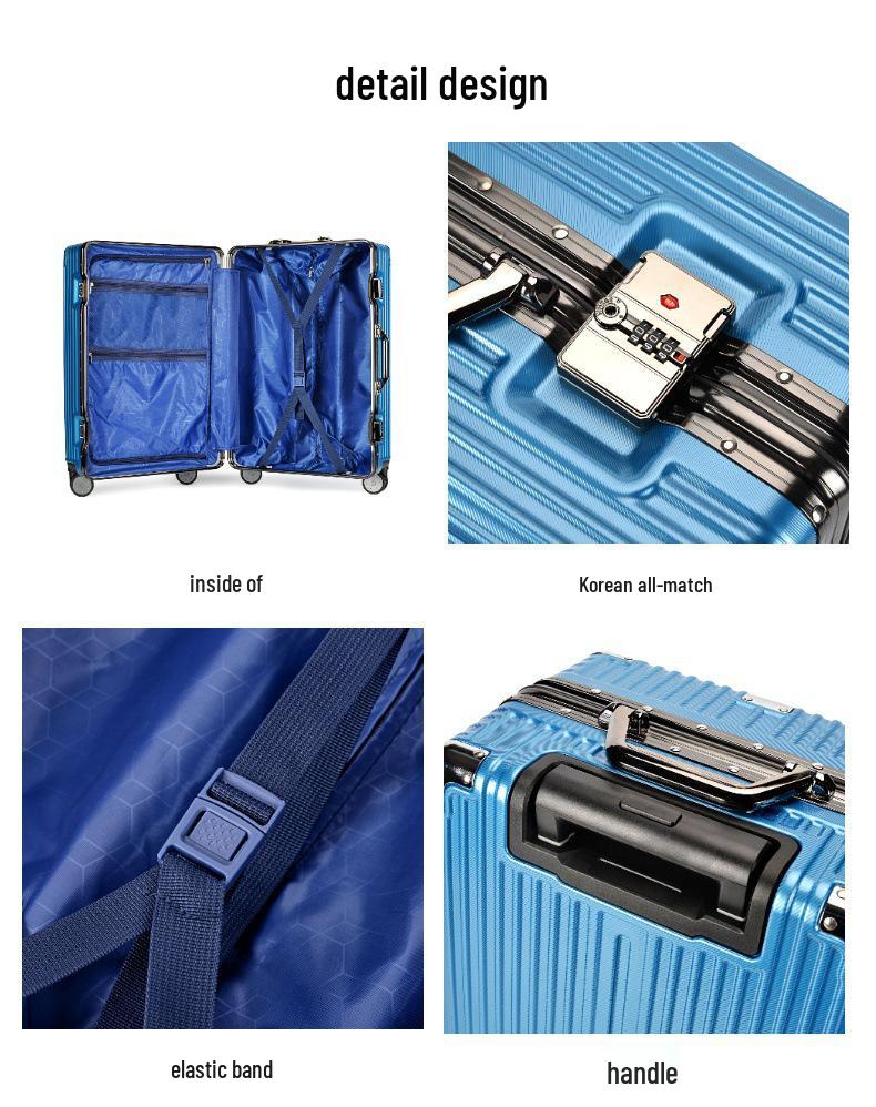Premium 20-Inch Carry-On Suitcase with Universal Wheels and 24-Inch Aluminum Frame, Ideal for Female Students