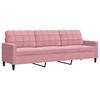 3 Seater Sofa Pink 210 cm Velvet