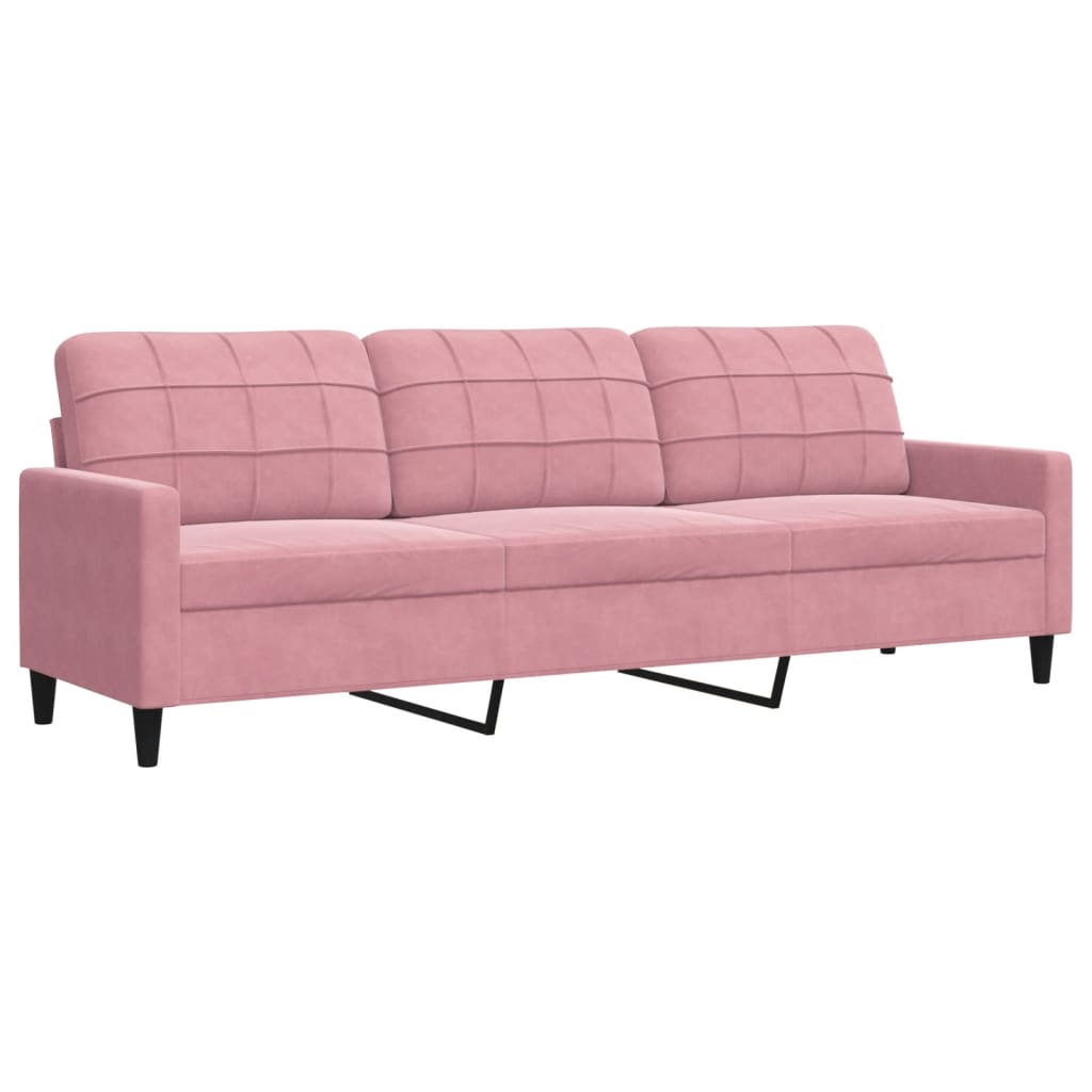 3 Seater Sofa Pink 210 cm Velvet