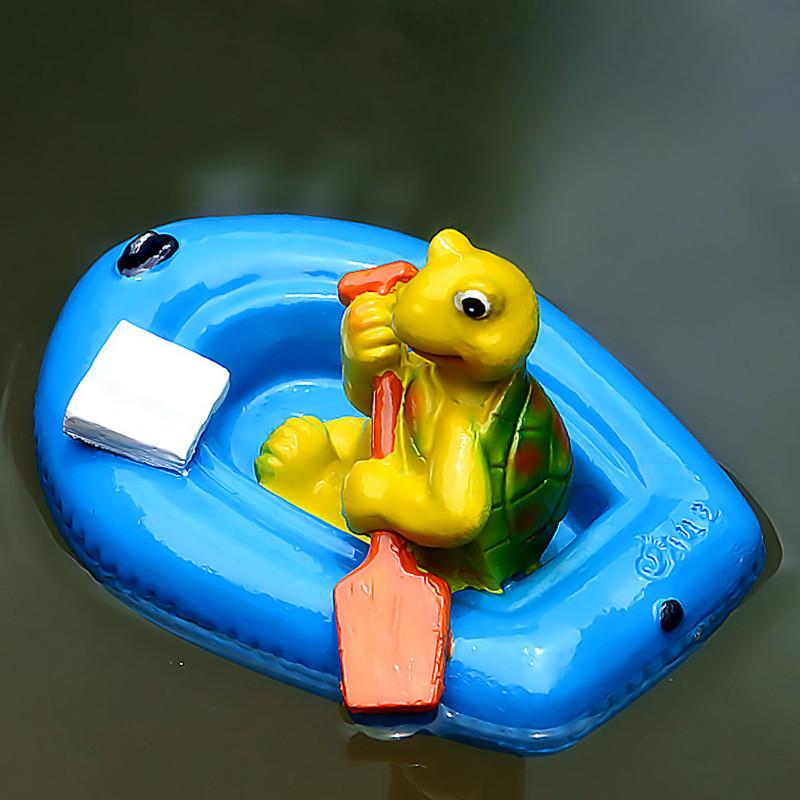 Resin Floating Frog Turtle Fish Pond Flowing Water Fountain Water Surface Lotus Flower Decoration Resin Crafts Floating Crafts