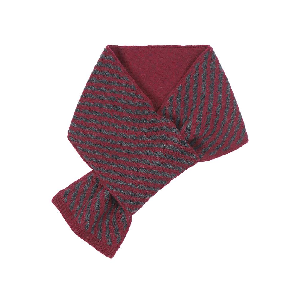 NOTIG 100% Cashmere Petit Tunnelhole 3D Weave Scarf Red_Olw1Acf2104R1