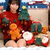 Christmas Plush Dolls: Santa Claus & Gingerbread Man Ornaments Gift Set