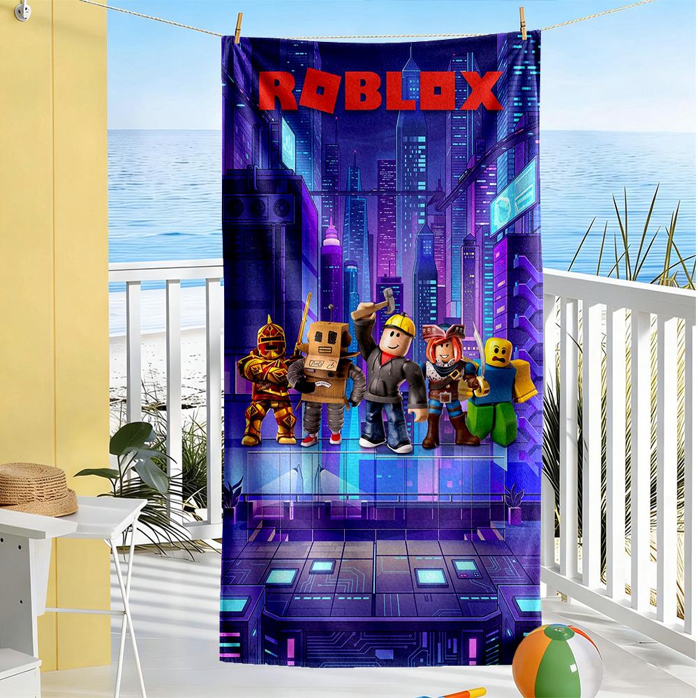 Asciugamano da Spiaggia Roblox Super Morbido & Assorbente Confortevole Leggero Adatto per Sport, Viaggi, Nuoto, Yoga, Bagno, Spiaggia, E Piscina