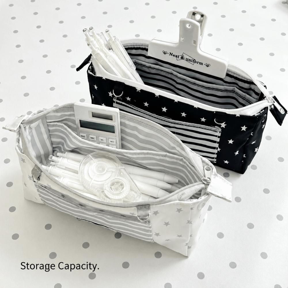Astuccio Grande Capacità Stampa a Strisce Stellari Borsa Porta Cancelleria Kawaii Astuccio per Penne Studenti