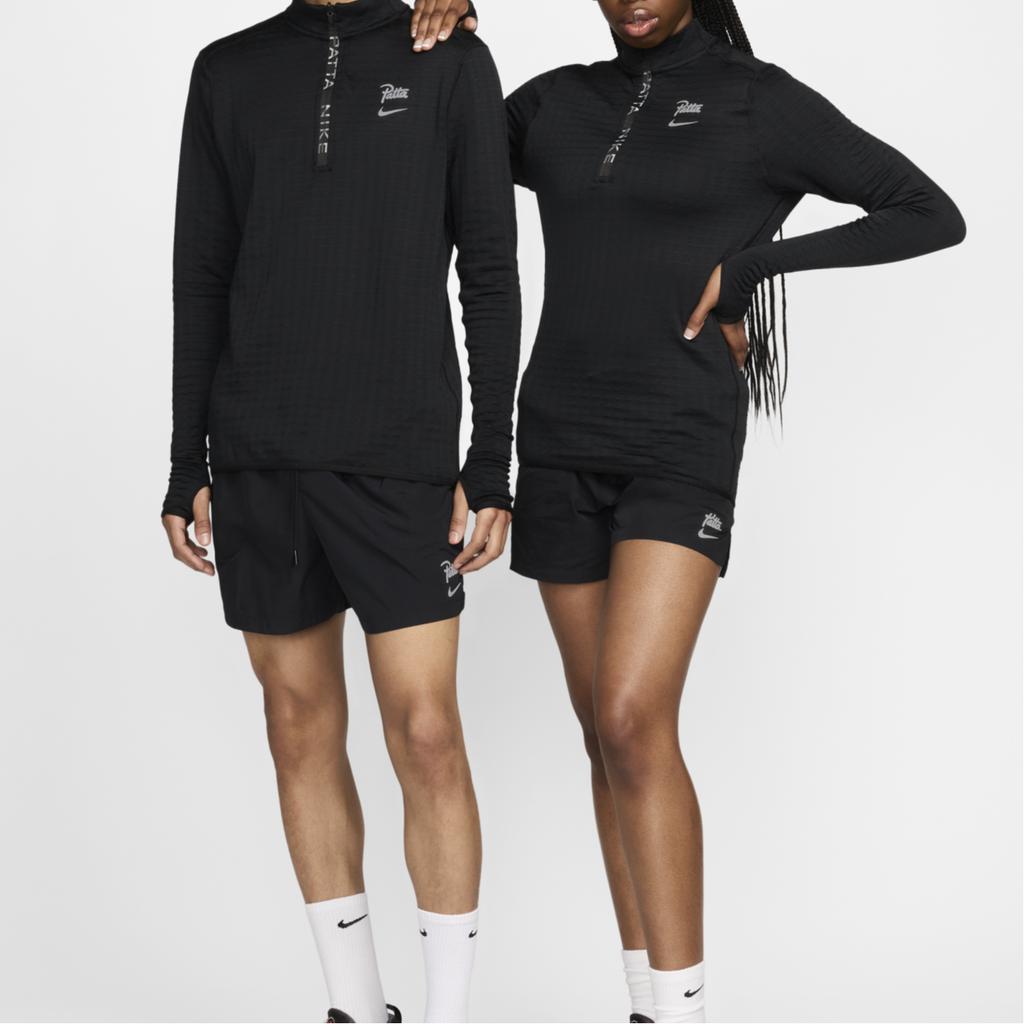 Nike X Patta SS24 Comfortable Fashion Half-Zip Logo Print Stand Collar Pullover Sweatshirt Unisex Sweatshirt Black FJ3070-010