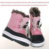 Pink Fur Collar Girls' Mid-Calf Snow Boots - Warm, Anti-Slip, Winter Protection