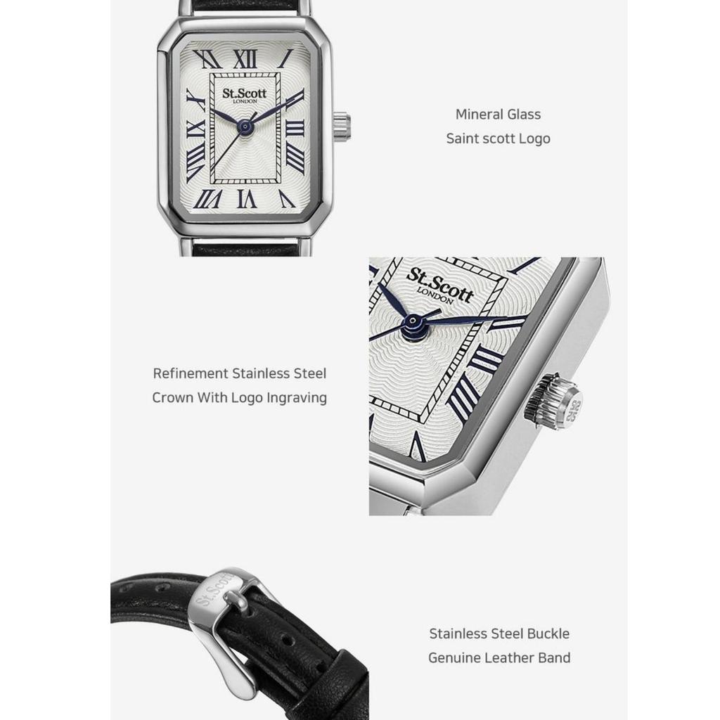 [Saint Scott] ST5088SWBK/ST5088RRBR Brenta Leather Watch Black / Brown , Korean Popular Watches