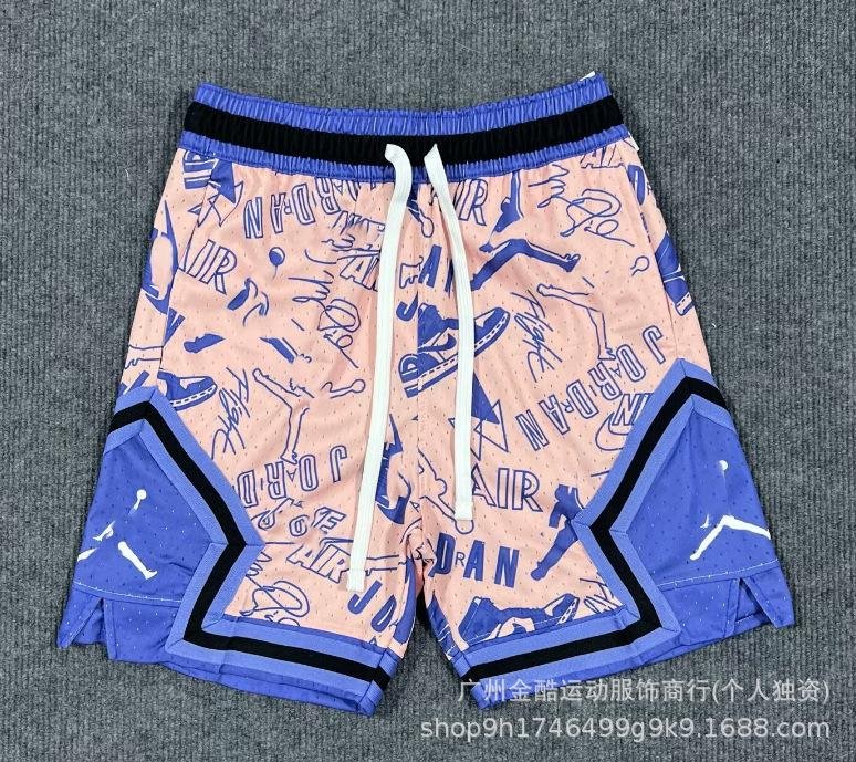 New 2026 summer loose and quick-drying men's AJ basketball shorts printed trendy sports casual pants source wholesale