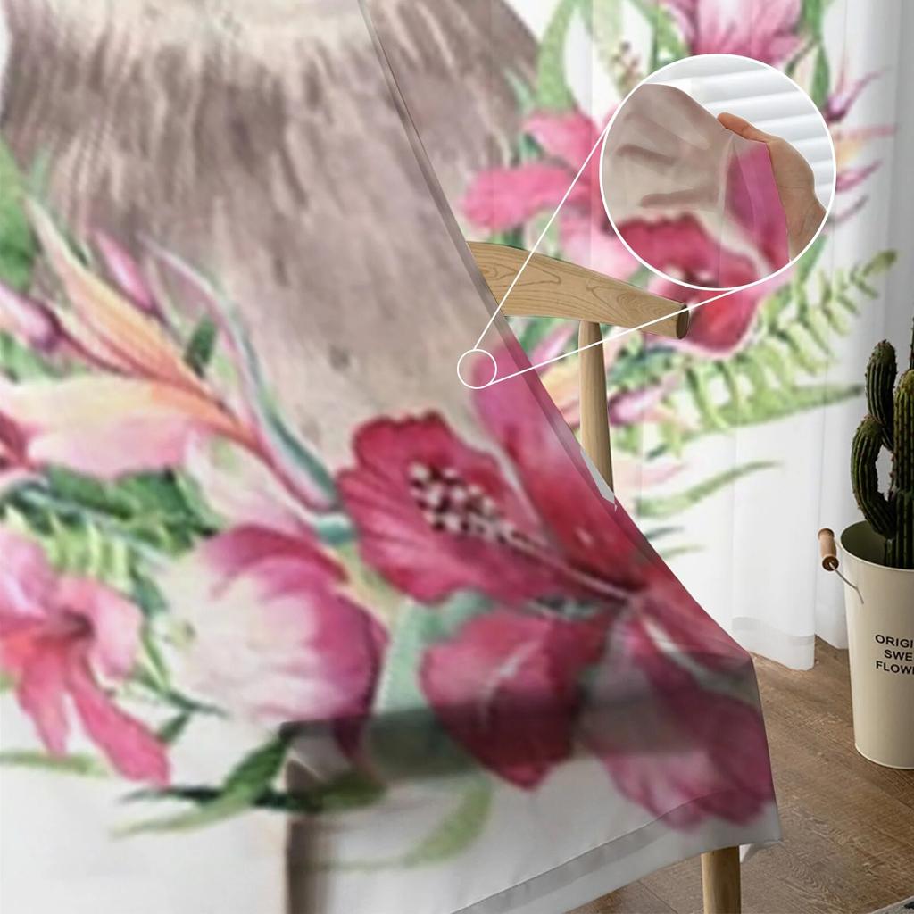 Akvarell Tecknad Sengångare Chiffong Skira Gardiner För Vardagsrum Sovrum Dekoration Fönster Tyllgardiner Draperier