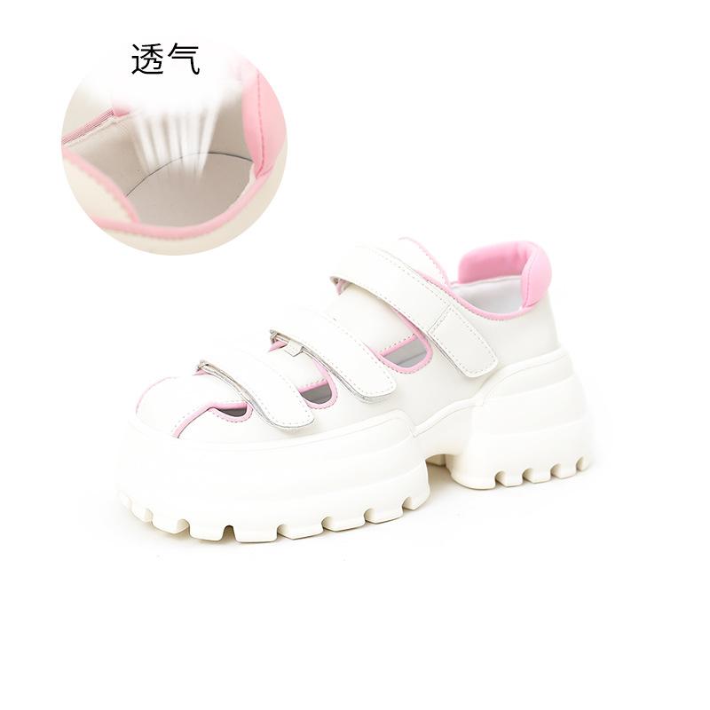 

Leather sandals women s 2025 summer new outer wear bag head sheepskin sandals girls casual platform Roman sandals women 35