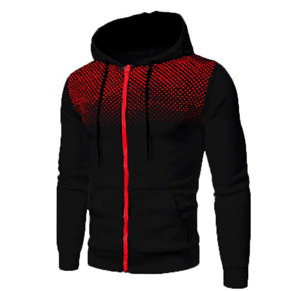 Men's Autumn Hooded Jacket Long Sleeved Pullover Hoodie Zip Up Cardigan Cotton Hooded Sweatshirt Coat
