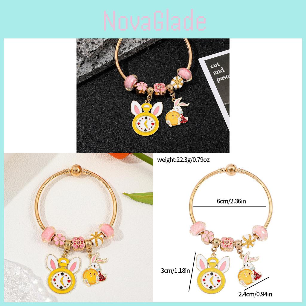 Alice In Wonderland Childrens Bracelet With Zinc Alloy Charm For Travel Gift