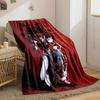 Samurai helmet motif with geometric shapes on a red background. for all seasons blanket lunch break throw gift
