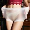 Women Oil Shiny Boxer Briefs Transparent Underwear Erotic Lingerie Female Underpants Ultra Thin Panties See Through Knickers