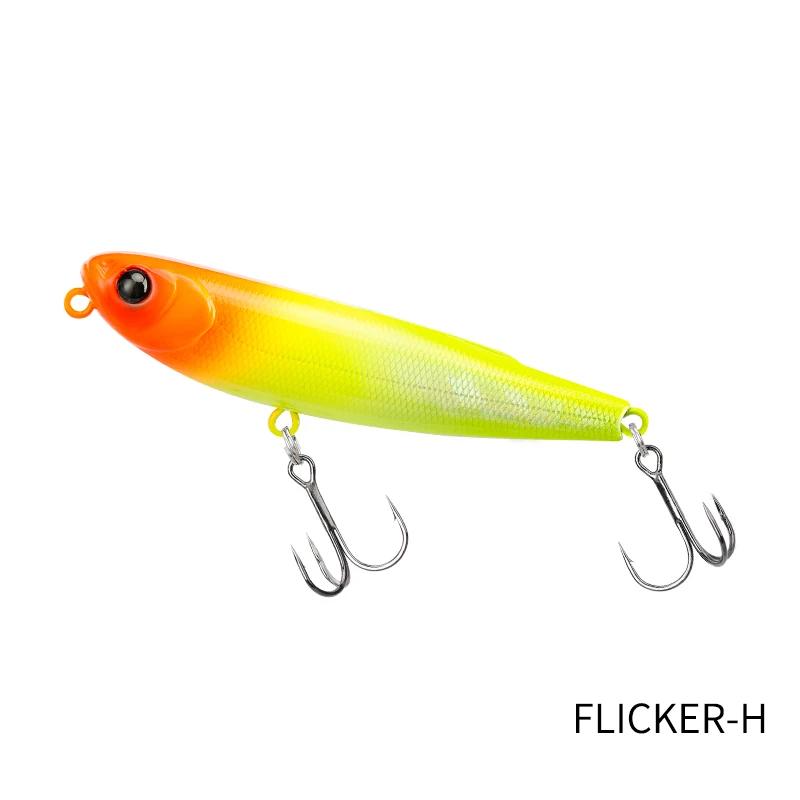 TSURINOYA 70mm 8.4g Topwater Pencil Fishing Lure FLICKER 70F Loud Chugs Z Dog Pencil Hard Bait Lake River Stream Area Fake Bait