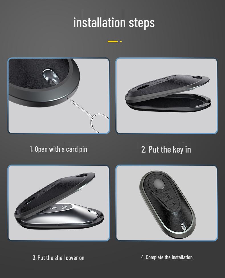 Mercedes Key Fob Protective Case: Fits E300L, C260L, A200L, GLC300L, GLE, and C200L Models