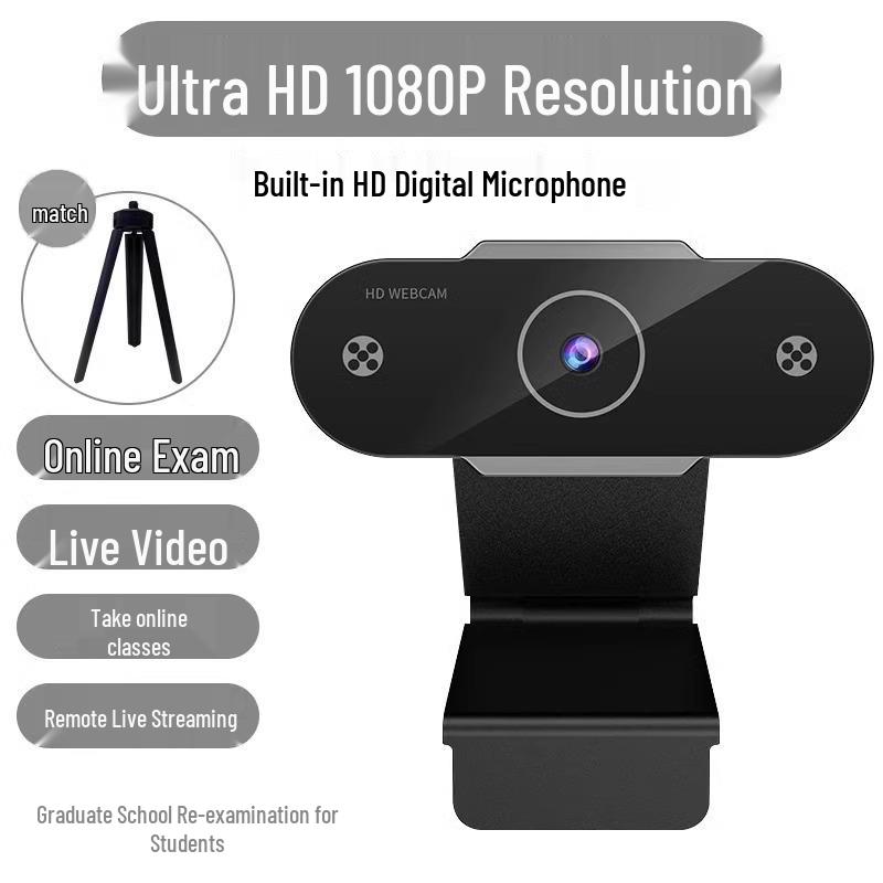 HD-Webcam mit integriertem Mikrofon für Desktop, Laptop und Live-Streaming.