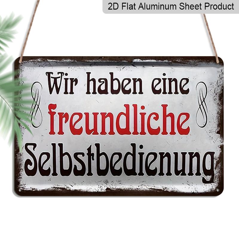 

2D Flat German Sign Wir Haben Eine Freundliche Selfservice with Musical Notes, Size 8inch X 12inch, Perfect for Home Decor, Clubs and Outdoor 20*30cm