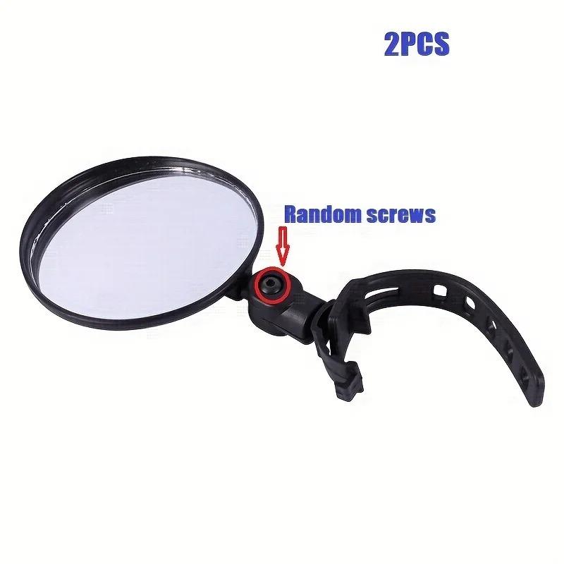1Pc/2Pcs/4Pcs 360 Degree Electric Scooter Rearview Mirror Rotatable Adjustable Rear View Glass Replacement Wide Angle Convex Surface