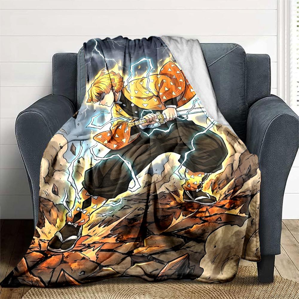 1pc Agatsuma Zenitsu Blanket, Gift, for Men and Women, Soft Blanket, Good for Sofa Bed Couch Travel, Lightweight Flannel Blanket
