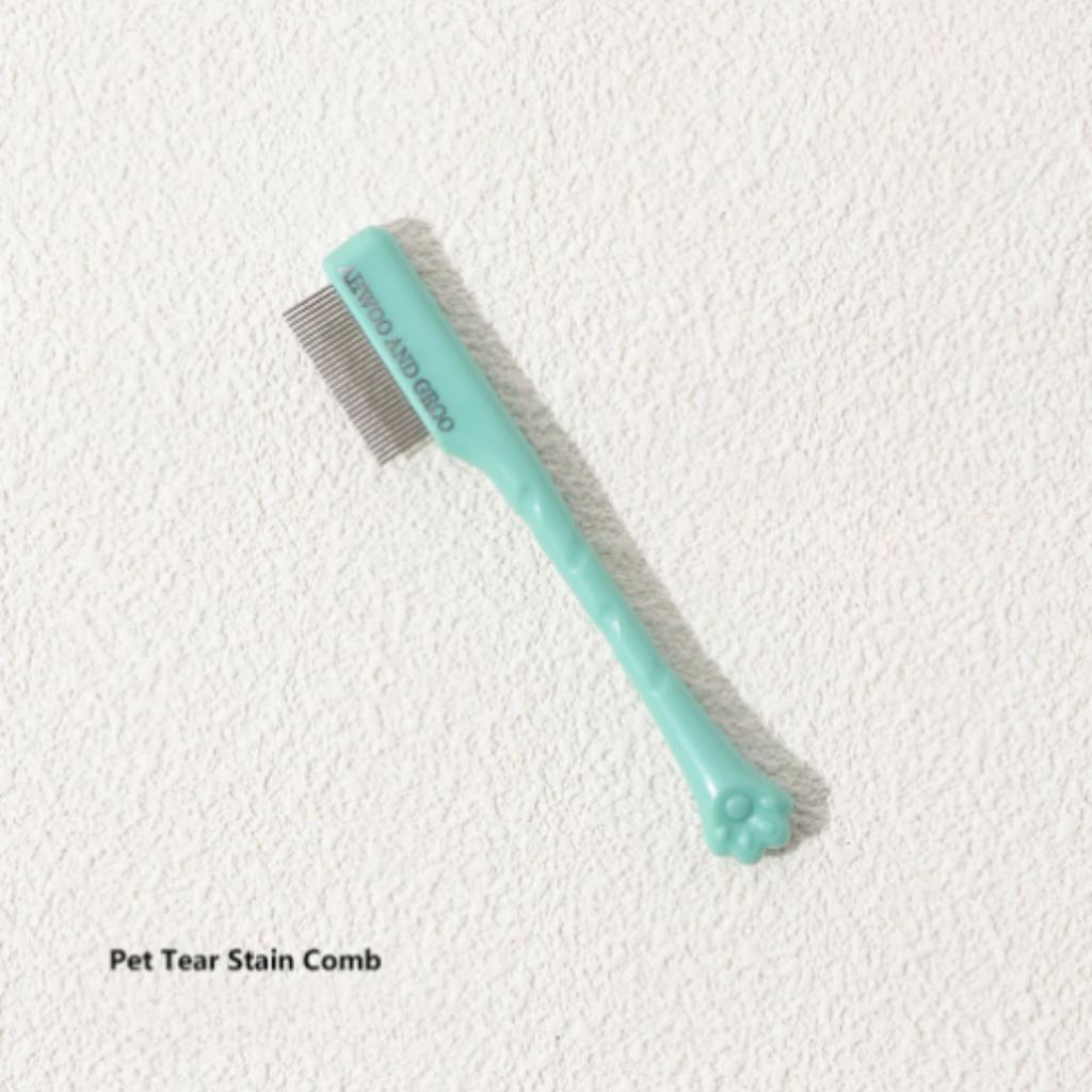 Tear Stain Remover for Dogs and Cats Pet Facial Cleaning Comb Grooming Tool to Remove Eye Boogers Tear Stains and Dirt Wooden