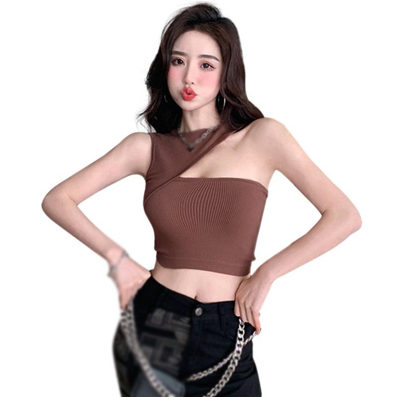 

Корейский стиль жилет фиксированная чашка сексуальный нерегулярный трубчатый топ с подкладкой на груди