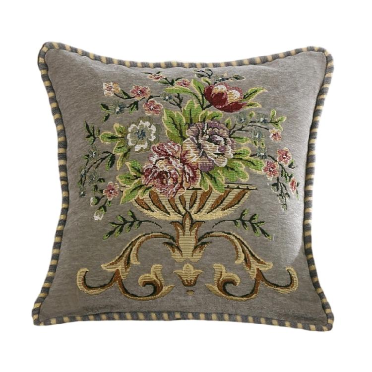 Luxurious Fabric Throw Pillow Cover with Detailed Embroidery,Pillowcase Gift for Modern Homes Soft Comfortable Fabric