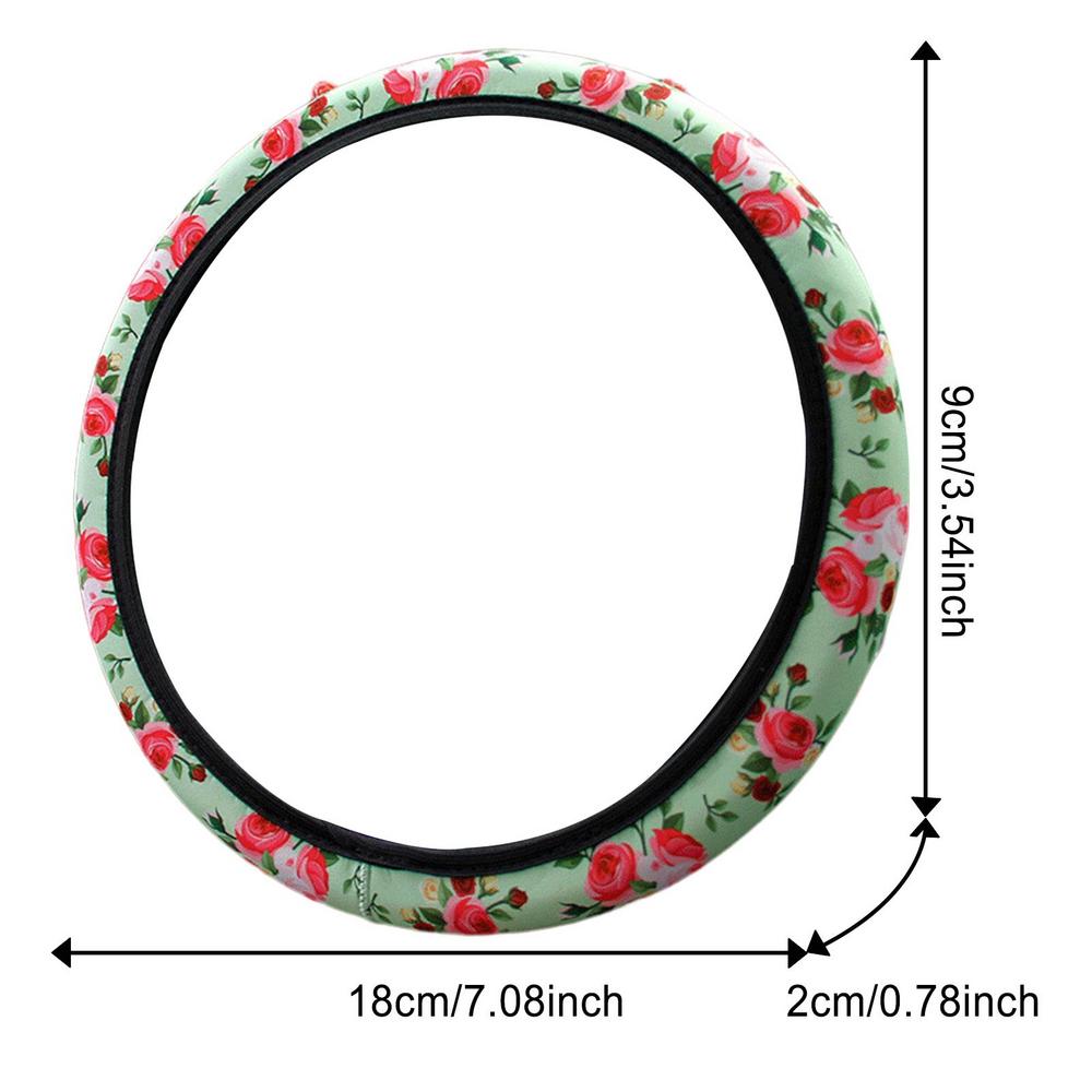 Floral Auto Steering Wheel Covers Steering Wheel Cushions Comfort Grip Protector Universal Floral Car Automotive Cushions