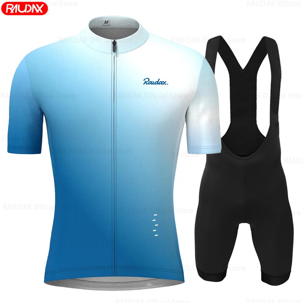 2026 Raudax Sommer Radtrikot Kurzarm Set Jugend Trikot Radsportbekleidung Atmungsaktiv Mountainbike Bekleidung MTB Fahrrad Kleidung