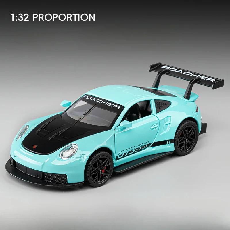 1:32 Scale 911 GT3RS Macan Diecast Model Miniature Car Alloy Toys Pull Back 4 Doors Opened Metal Body Rubber Tire Ornament Gifts