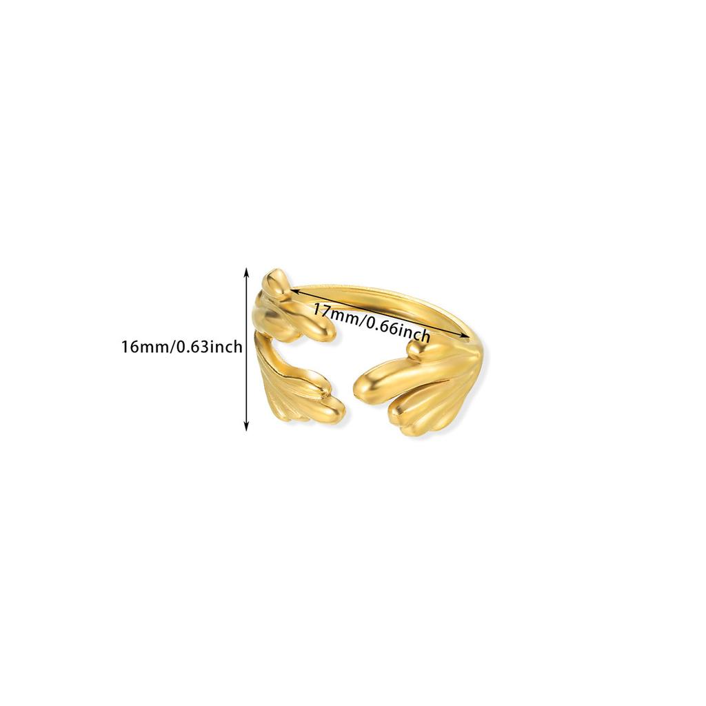 Gold Color Anillos For Women Sun Flower Stainless Steel Open Rings Dailywear Palm Geometric Irregular Jewelry Fashion Punk Gift