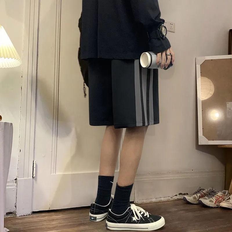 Pantaloni sportivi subțiri pentru bărbați, cu uscare rapidă, în cinci puncte, de vară, din mătase de gheață, pantaloni rece respirabili, largi, drepti, ocazional, pantaloni de plajă