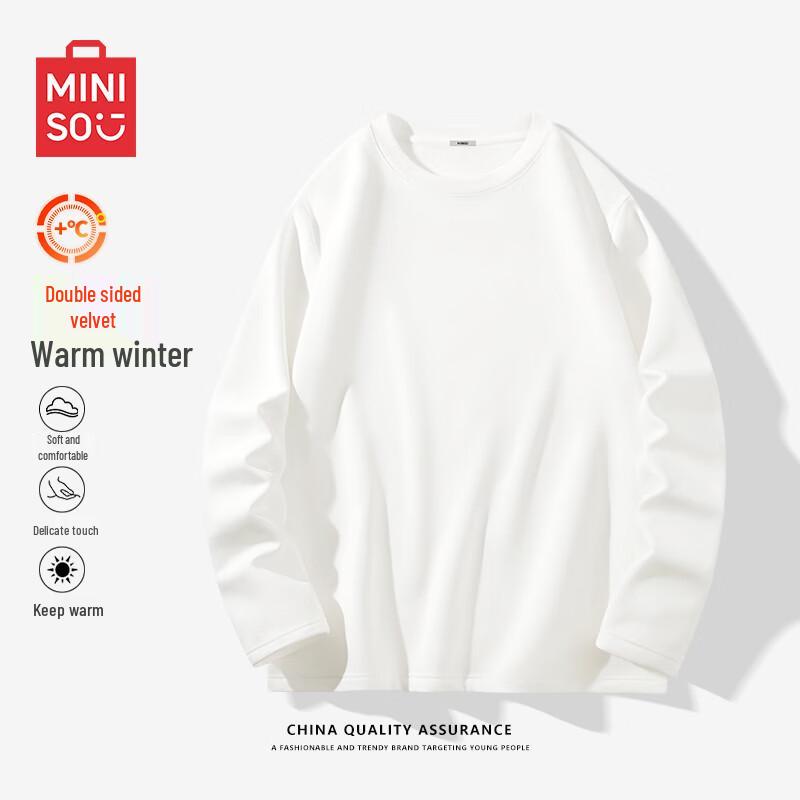 MINISO Men's Thermal Brushed Long Sleeve Pullover T-Shirt