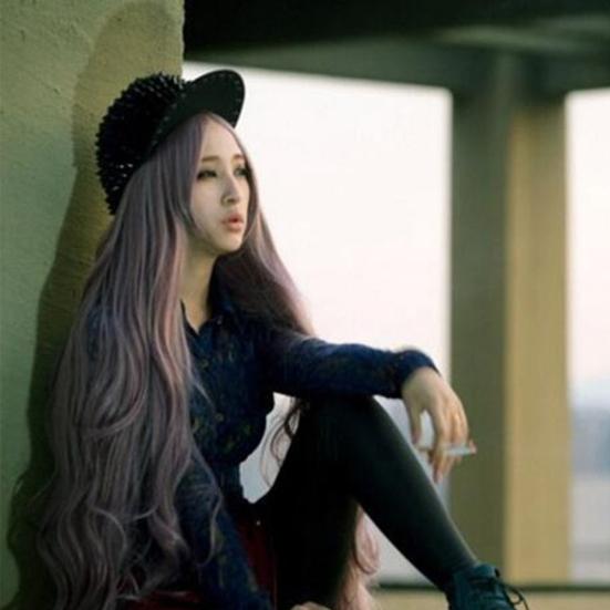 Women 100cm Long Curly Wavy Synthetic Full Hair Wig Hairpiece Party Cosplay Prop