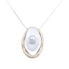 New hollow brushed geometric oval long pendant, women's simple and advanced irregular oval long necklace