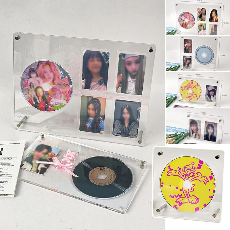 Ins Cd Picture Display Stand Frame Poster Holder Transparent Acrylic Photo Frame Idol Postcards Protector Album Home Room Decor