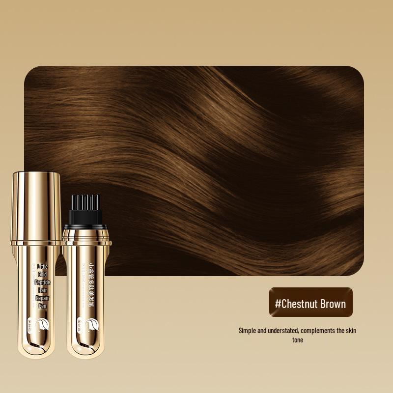 Grass Collection Peptide Hair Repair Pen: Golden, Easy Color Touch-Up with Comb Teeth, Disposable White Coverage