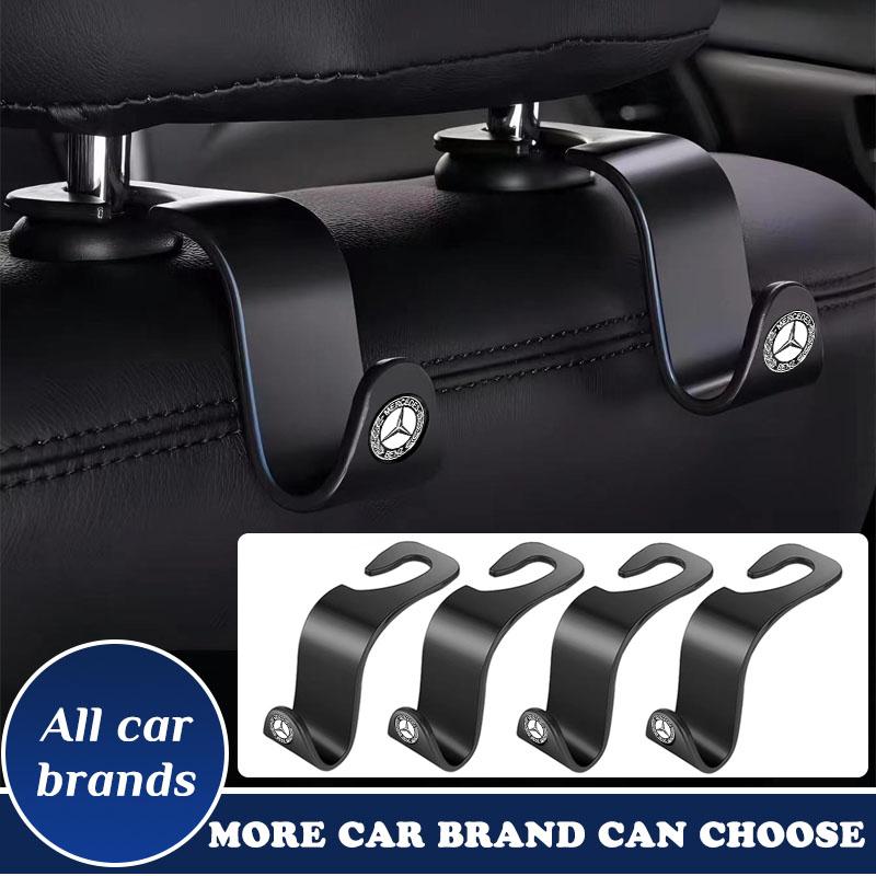 Car Headrest Hooks Hanger Bags Seat Back Holder Clips Emblem Auto Stickers For Mercedes Benz A180 A200 W205 E63 AMG 2014 2015